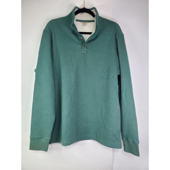 Duluth Trading Men's Burly Thermal Sherpa-Lined Mock Shirt Waffle Knit Pullover - Picture 5 of 12